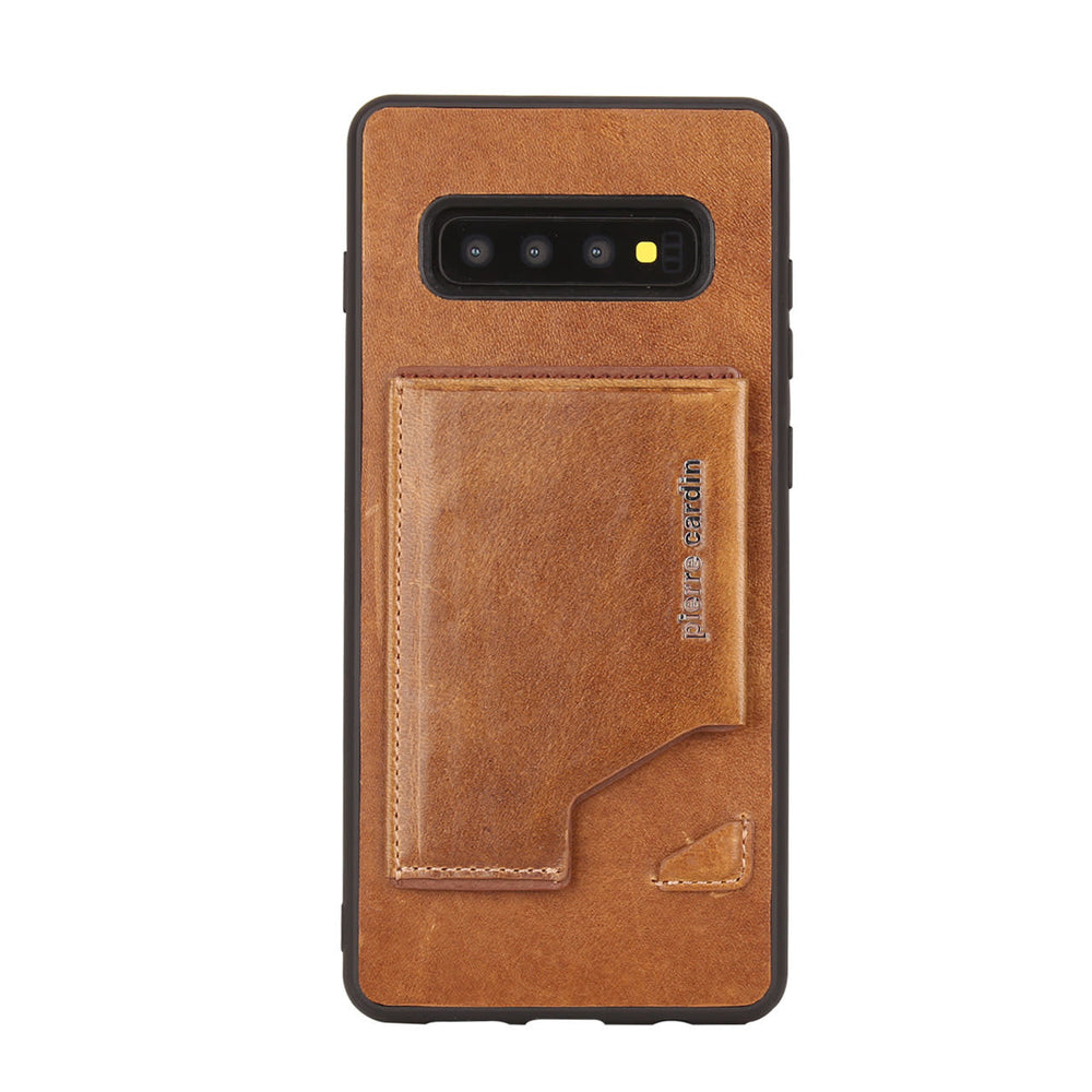 Pierre Cardin Backcover voor Samsung Galaxy S10 Plus - Bruin-Hoesjes-Ilumina Benelux