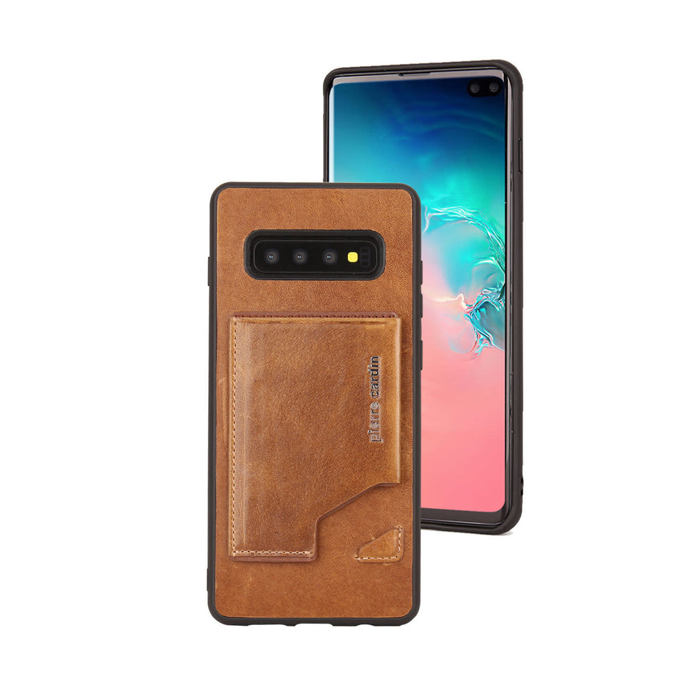 Pierre Cardin Backcover voor Samsung Galaxy S10 Plus - Bruin-Hoesjes-Ilumina Benelux