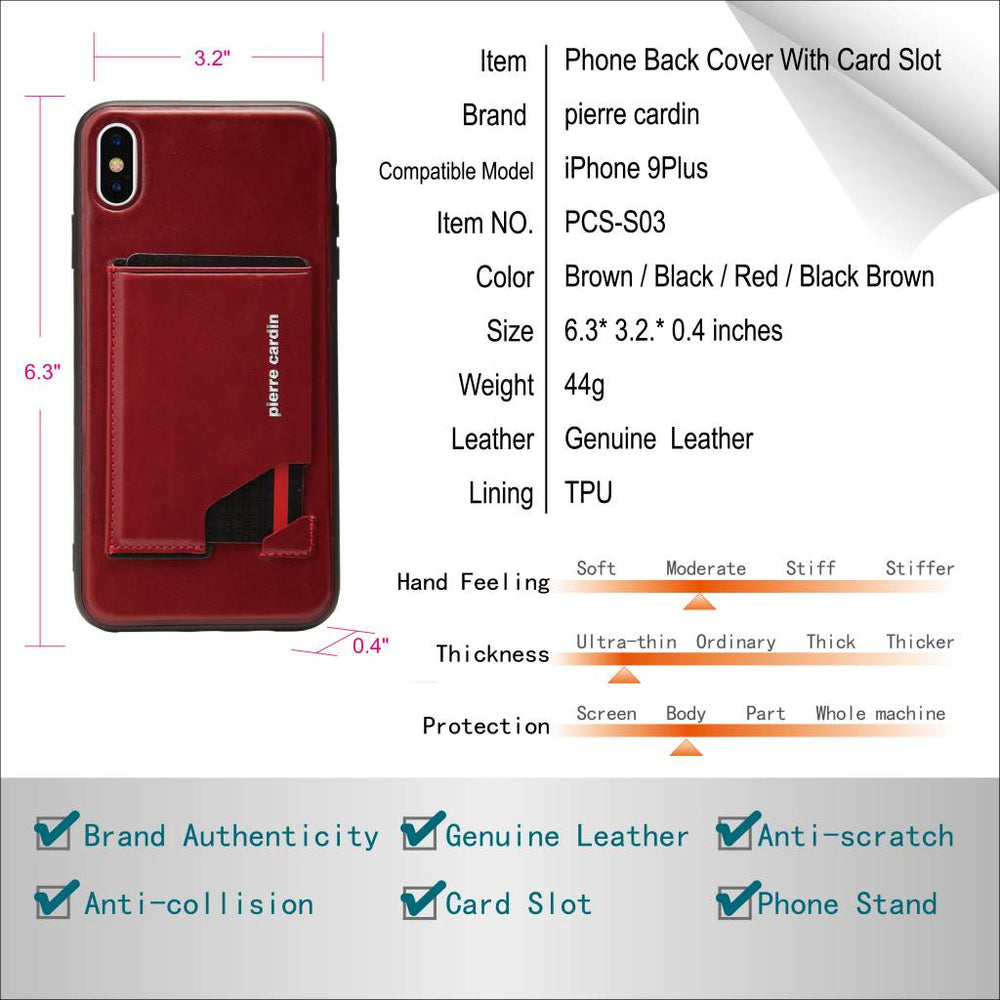 Pierre Cardin Backcover voor de Apple iPhone Xs Max - Rood-Hoesjes-Ilumina Benelux