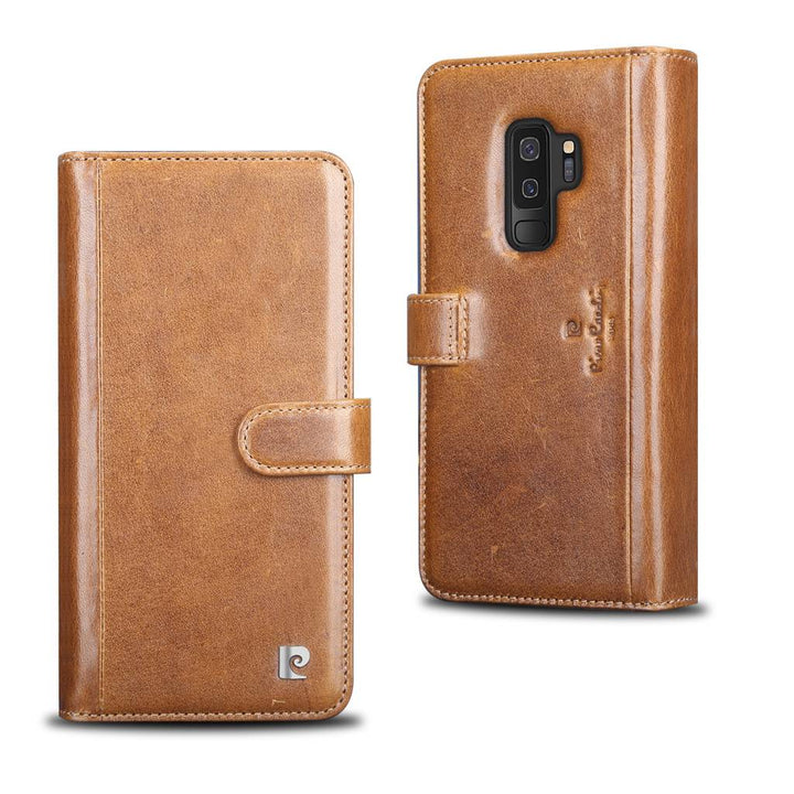 Pierre Cardin Bruin hoesje Galaxy S9 Plus - Book Case - Stijlvol - Leer - Luxe cover-Hoesjes-Ilumina Benelux