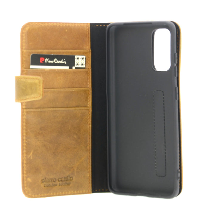 Pierre Cardin Bruin hoesje Samsung Galaxy S20 - Book Case - Echt leder-Hoesjes-Ilumina Benelux