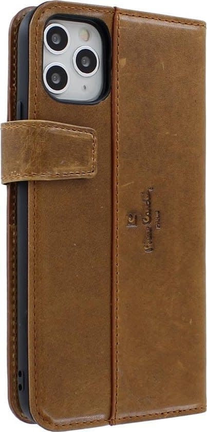 Pierre Cardin Bruin hoesje iPhone 11 Pro Max - Book Case - Echt Leer-Hoesjes-Ilumina Benelux