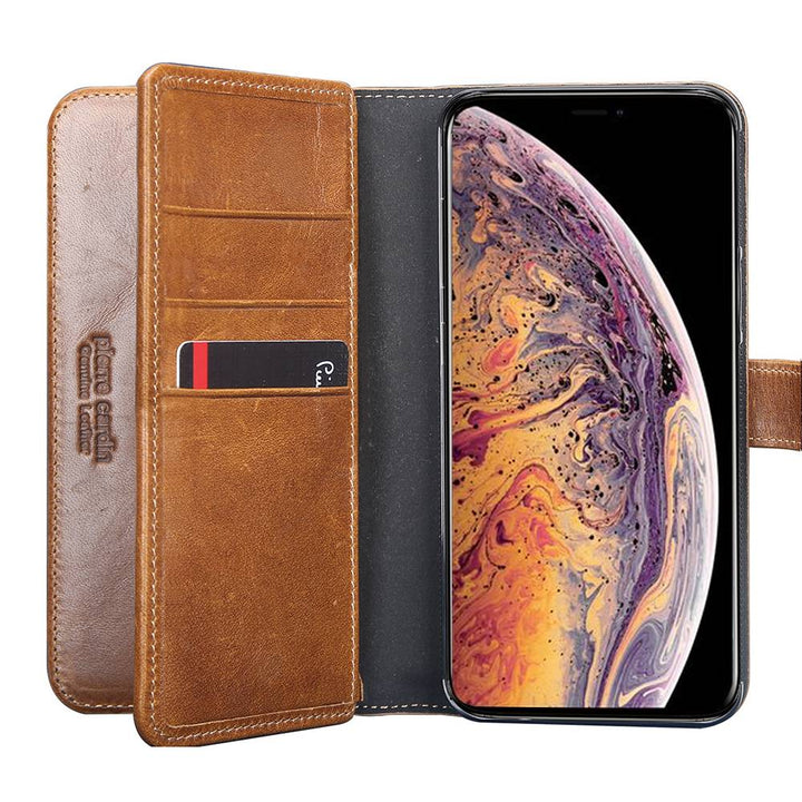 Pierre Cardin Bruin hoesje iPhone Xs Max - Book Case - Stijlvol - Leer - Luxe cover-Hoesjes-Ilumina Benelux
