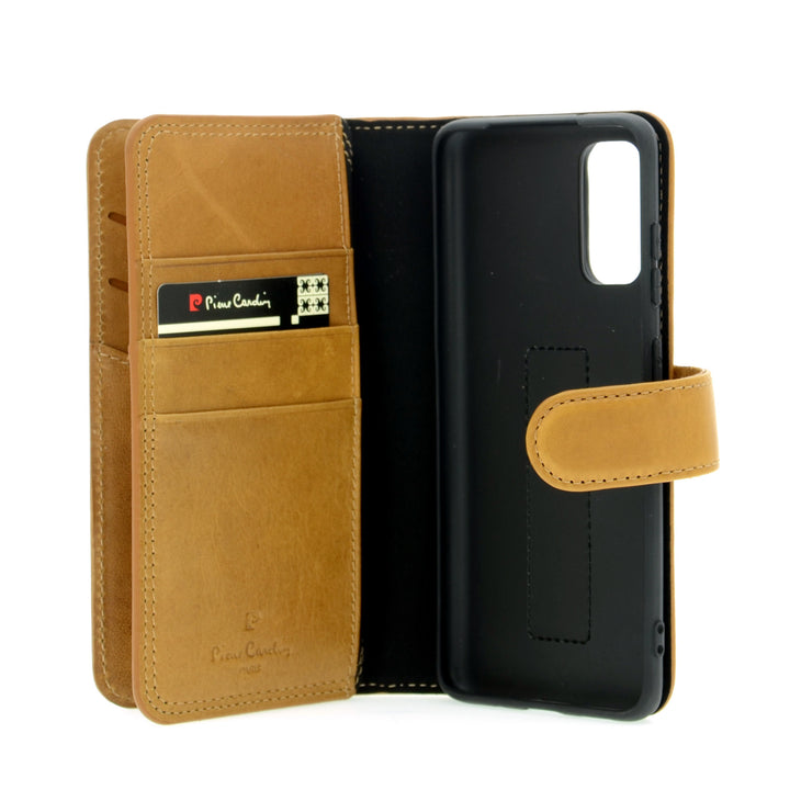 Pierre Cardin Bruin hoesje voor Samsung Galaxy S20 - Book Case - Echt leder-Hoesjes-Ilumina Benelux