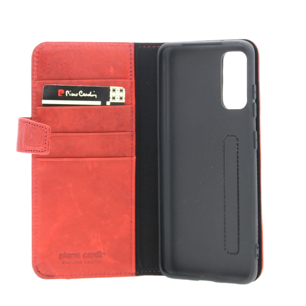 Pierre Cardin Rood hoesje Samsung Galaxy S20 - Book Case - Echt leder-Hoesjes-Ilumina Benelux
