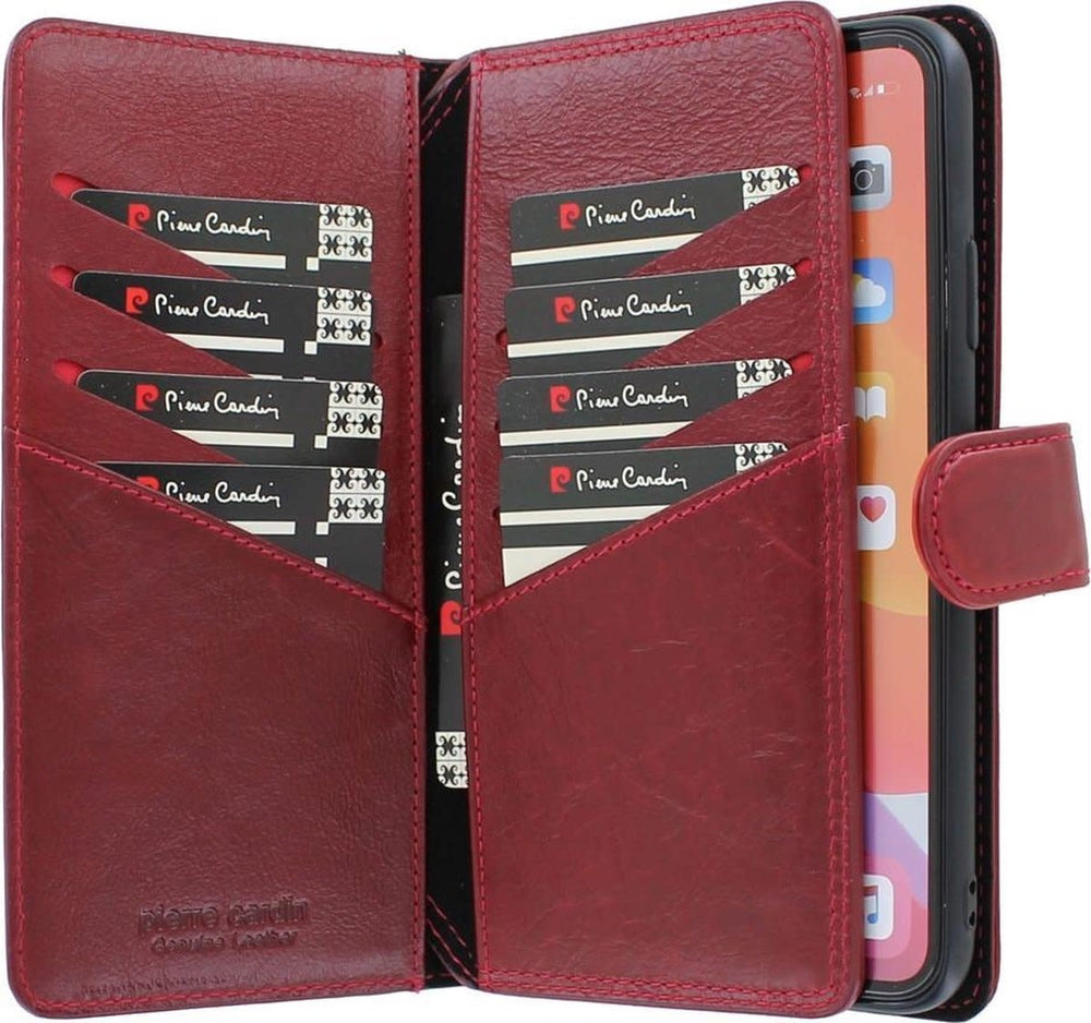 Pierre Cardin Rood hoesje iPhone 11 Pro Max - Book Case - Leather Wallet Series - Echt Leer-Hoesjes-Ilumina Benelux