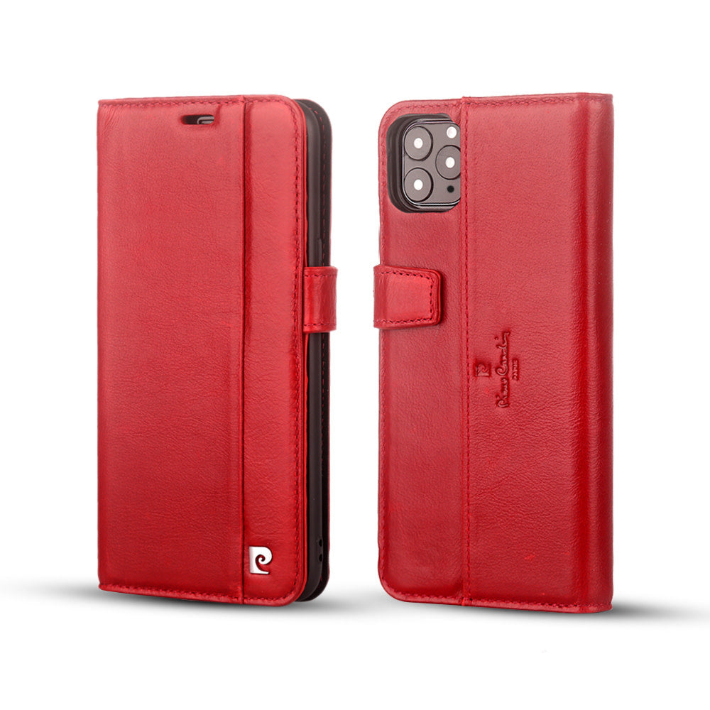 Pierre Cardin Rood hoesje iPhone 12 Pro Max - Book Case - Echt leder-Hoesjes-Ilumina Benelux