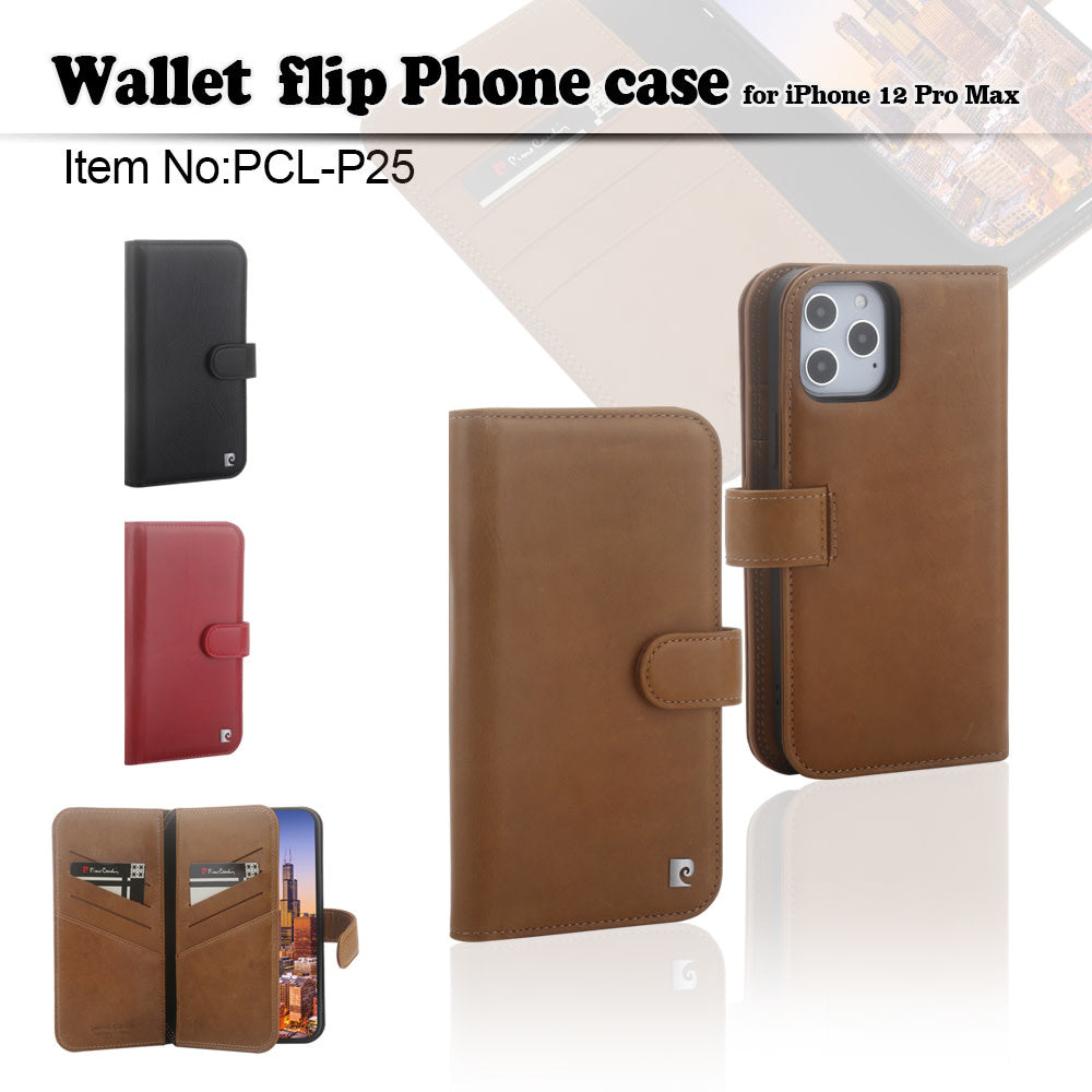 Pierre Cardin Rood hoesje iPhone 12 Pro Max - Wallet Book Case - Echt leder-Hoesjes-Ilumina Benelux