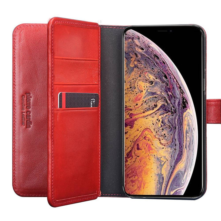 Pierre Cardin Rood hoesje iPhone Xs Max - Book Case - Stijlvol - Leer - Luxe cover-Hoesjes-Ilumina Benelux