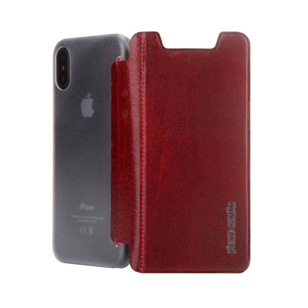 Pierre Cardin Rood hoesje voor iPhone X-Xs - Book Case - Stijlvol - Leer - Luxe cover-Hoesjes-Ilumina Benelux