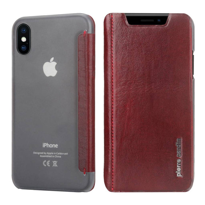 Pierre Cardin Rood hoesje voor iPhone X-Xs - Book Case - Stijlvol - Leer - Luxe cover-Hoesjes-Ilumina Benelux