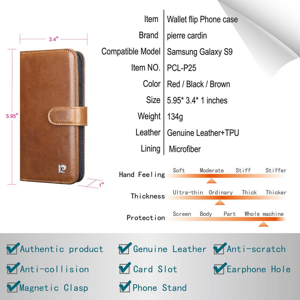 Pierre Cardin Zwart hoesje Galaxy S9 - Book Case - Stijlvol - Leer - Luxe cover-Hoesjes-Ilumina Benelux