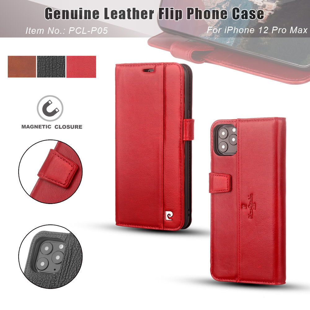 Pierre Cardin Zwart hoesje iPhone 12 Pro Max - Book Case - Echt leder-Hoesjes-Ilumina Benelux