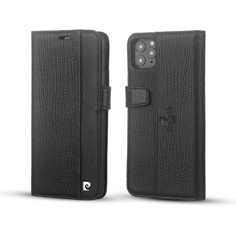 Pierre Cardin Zwart hoesje iPhone 12 Pro Max - Book Case - Echt leder-Hoesjes-Ilumina Benelux