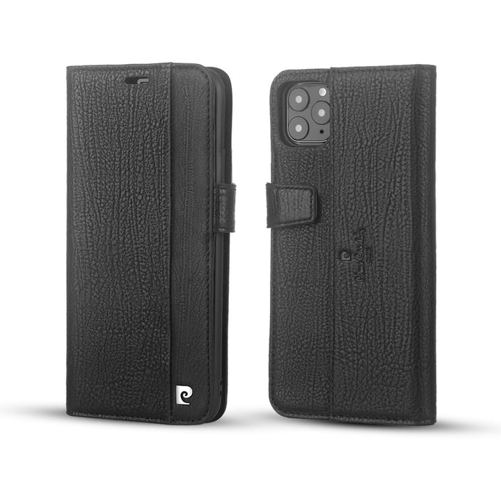 Pierre Cardin Zwart hoesje iPhone 12 Pro Max - Book Case - Echt leder-Hoesjes-Ilumina Benelux