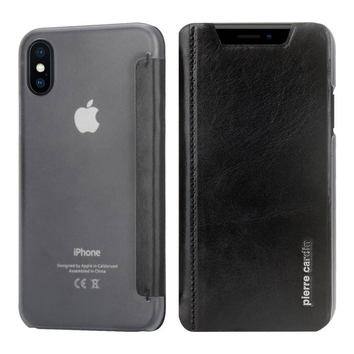 Pierre Cardin Zwart hoesje voor iPhone X-Xs - Book Case - Stijlvol - Leer - Luxe cover-Hoesjes-Ilumina Benelux