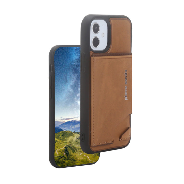 Pierre Cardin iPhone 12 - 12 Pro Backcover hoesje - Bruin-Hoesjes-Ilumina Benelux