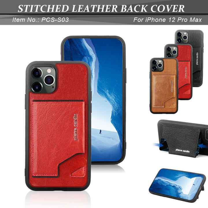 Pierre Cardin iPhone 12 Pro Max Backcover hoesje - Bruin-Hoesjes-Ilumina Benelux