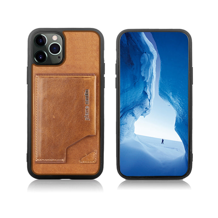 Pierre Cardin iPhone 12 Pro Max Backcover hoesje - Bruin-Hoesjes-Ilumina Benelux