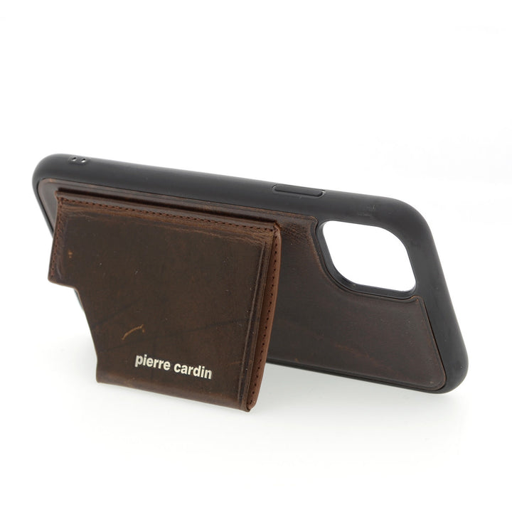 Pierre Cardin iPhone 12 Pro Max Backcover hoesje - Donker Bruin-Hoesjes-Ilumina Benelux