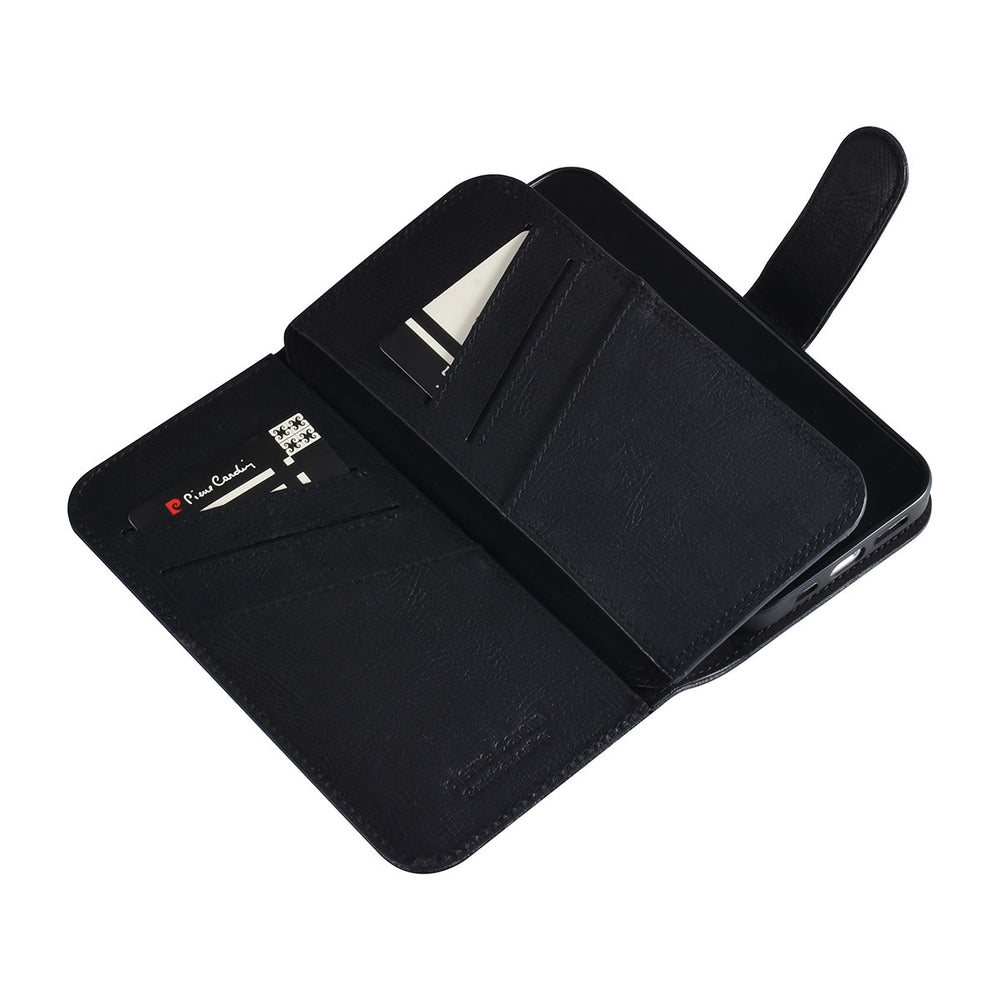 Pierre Cardin iPhone 13 & 14 Book Case hoesje - Pasjeshouder voor 6 pasjes - Magneetsluiting - Zwart-Hoesjes-Ilumina Benelux