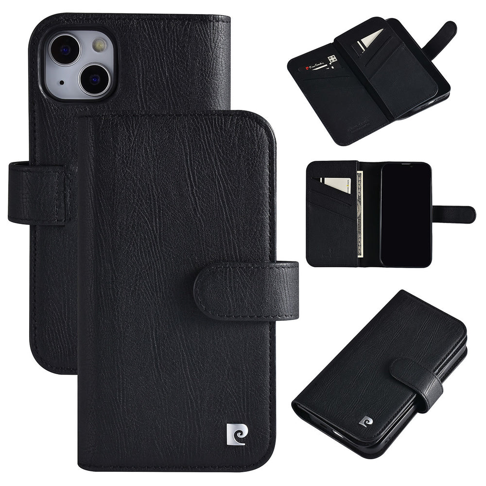 Pierre Cardin iPhone 13 & 14 Book Case hoesje - Pasjeshouder voor 6 pasjes - Magneetsluiting - Zwart-Hoesjes-Ilumina Benelux