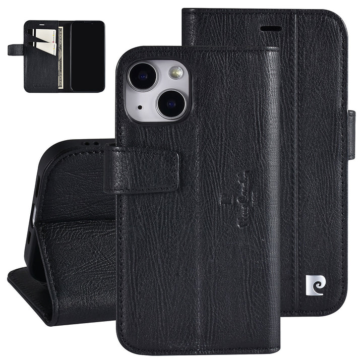 Pierre Cardin iPhone 13 Mini Book Case hoesje - Pasjeshouder voor 3 pasjes - Magneetsluiting - Zwart-Hoesjes-Ilumina Benelux