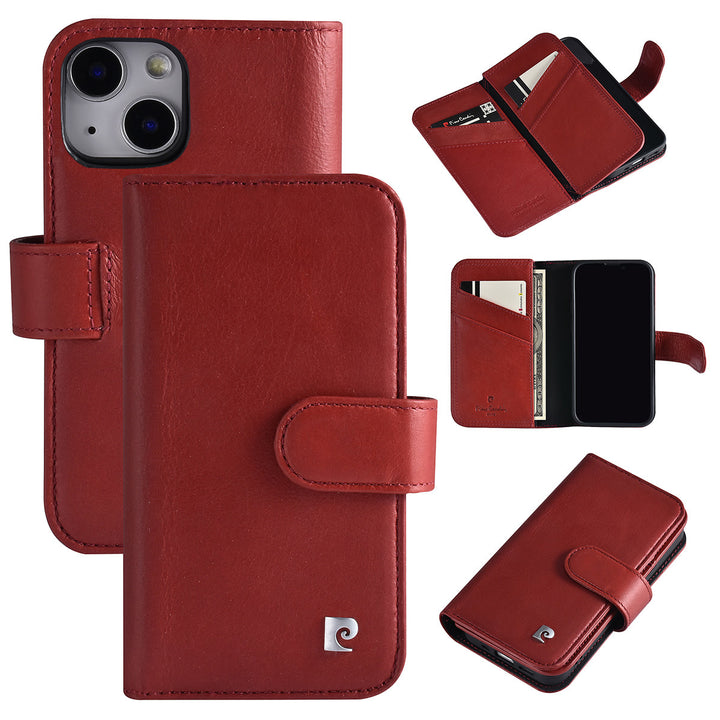 Pierre Cardin iPhone 13 Mini Book Case hoesje - Pasjeshouder voor 6 pasjes - Magneetsluiting - Rood-Hoesjes-Ilumina Benelux