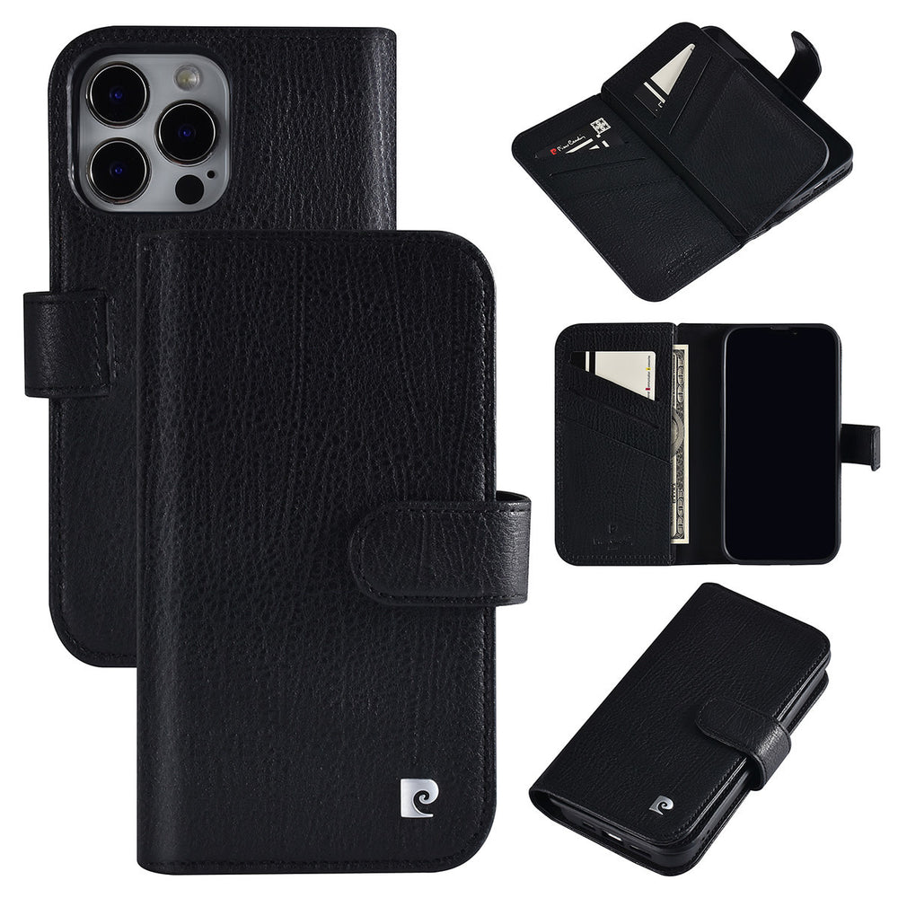 Pierre Cardin iPhone 13 Pro Book Case hoesje - Pasjeshouder voor 6 pasjes - Magneetsluiting - Zwart-Hoesjes-Ilumina Benelux