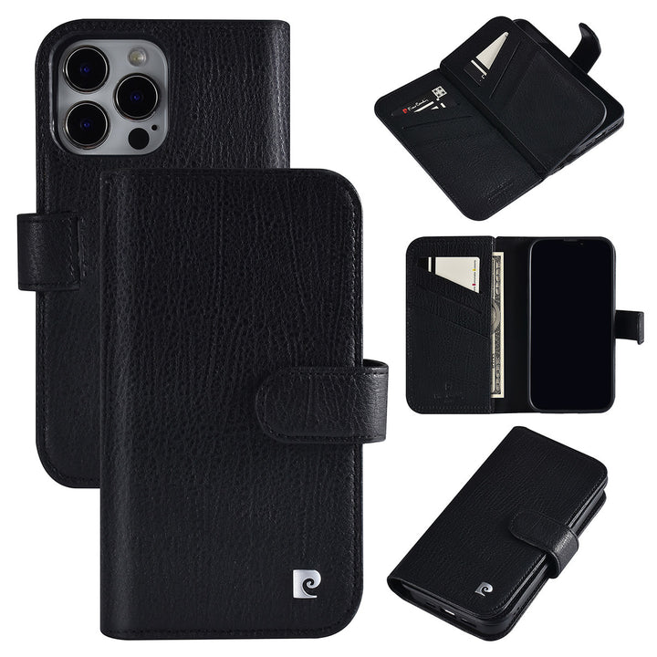 Pierre Cardin iPhone 13 Pro Book Case hoesje - Pasjeshouder voor 6 pasjes - Magneetsluiting - Zwart-Hoesjes-Ilumina Benelux
