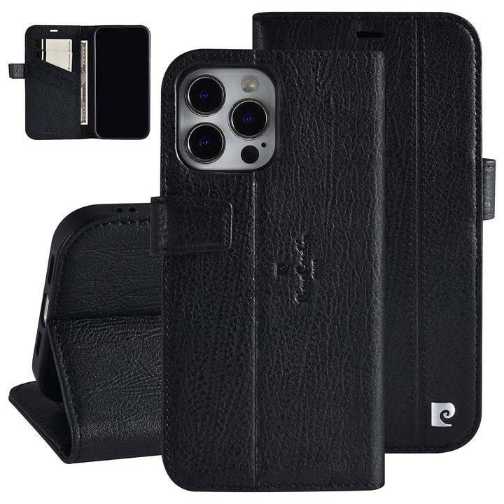 Pierre Cardin iPhone 13 Pro Max Book Case hoesje - Pasjeshouder voor 3 pasjes - Magneetsluiting - Zwart-Hoesjes-Ilumina Benelux