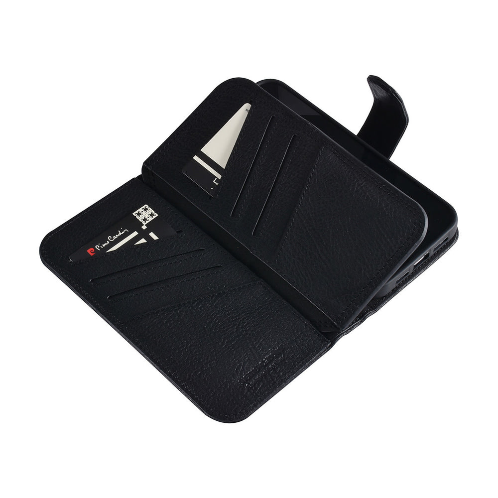 Pierre Cardin iPhone 13 Pro Max Book Case hoesje - Pasjeshouder voor 6 pasjes - Magneetsluiting - Zwart-Hoesjes-Ilumina Benelux