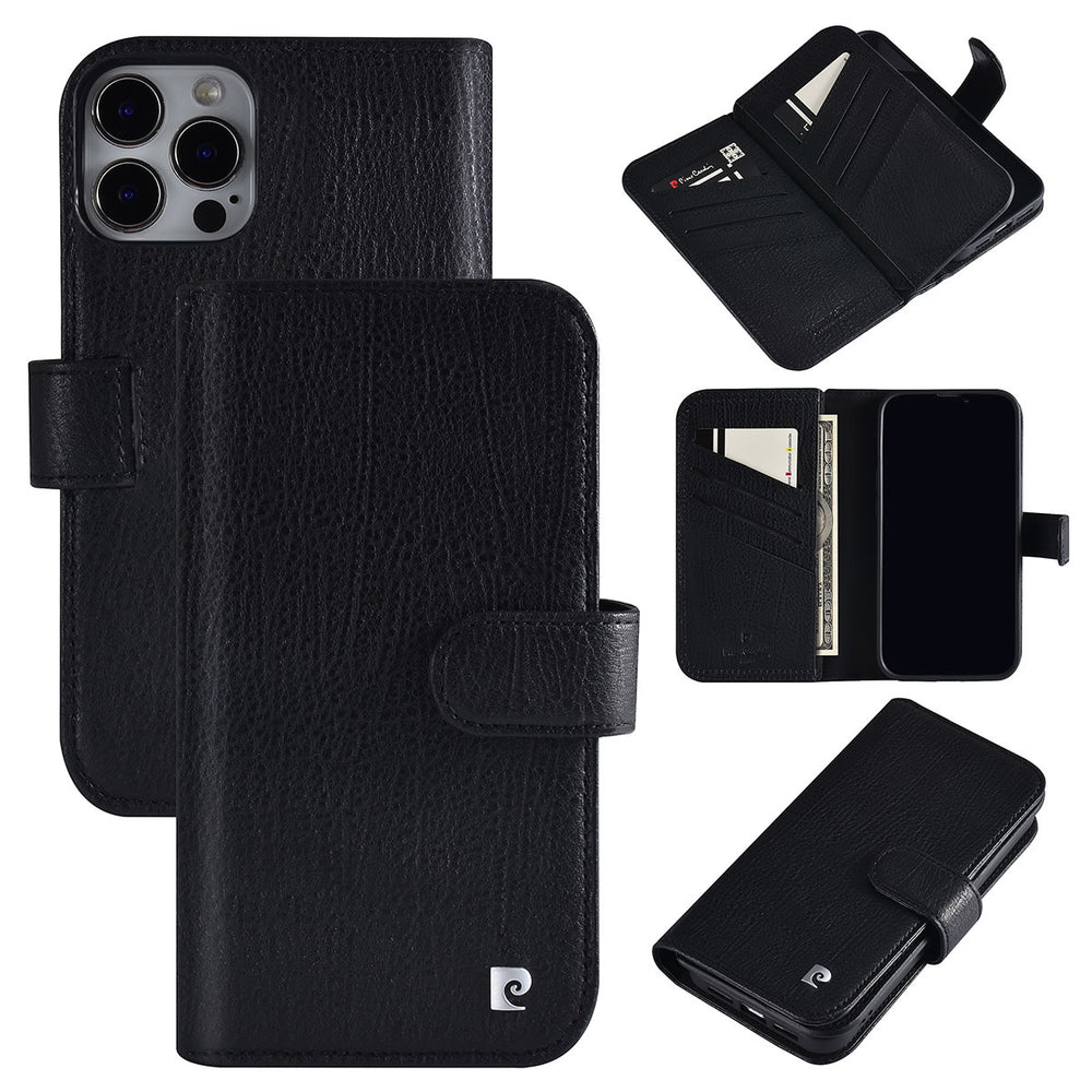 Pierre Cardin iPhone 13 Pro Max Book Case hoesje - Pasjeshouder voor 6 pasjes - Magneetsluiting - Zwart-Hoesjes-Ilumina Benelux