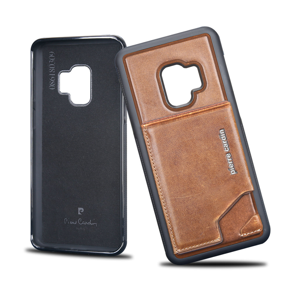 Pierre Cardin silicone backcover voor Galaxy S9 - Bruin (8719273146019)-Hoesjes-Ilumina Benelux