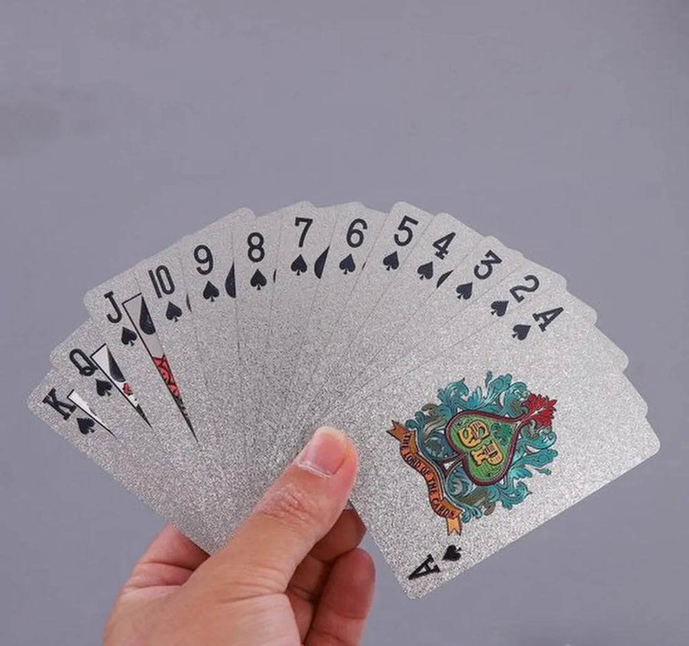 Pokerkaarten – 24K Zilverfolie – Plastic Speelkaarten – Waterdicht – Cadeauset-Kaartspel-Ilumina Benelux