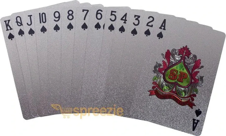 Pokerkaarten – 24K Zilverfolie – Plastic Speelkaarten – Waterdicht – Cadeauset-Kaartspel-Ilumina Benelux