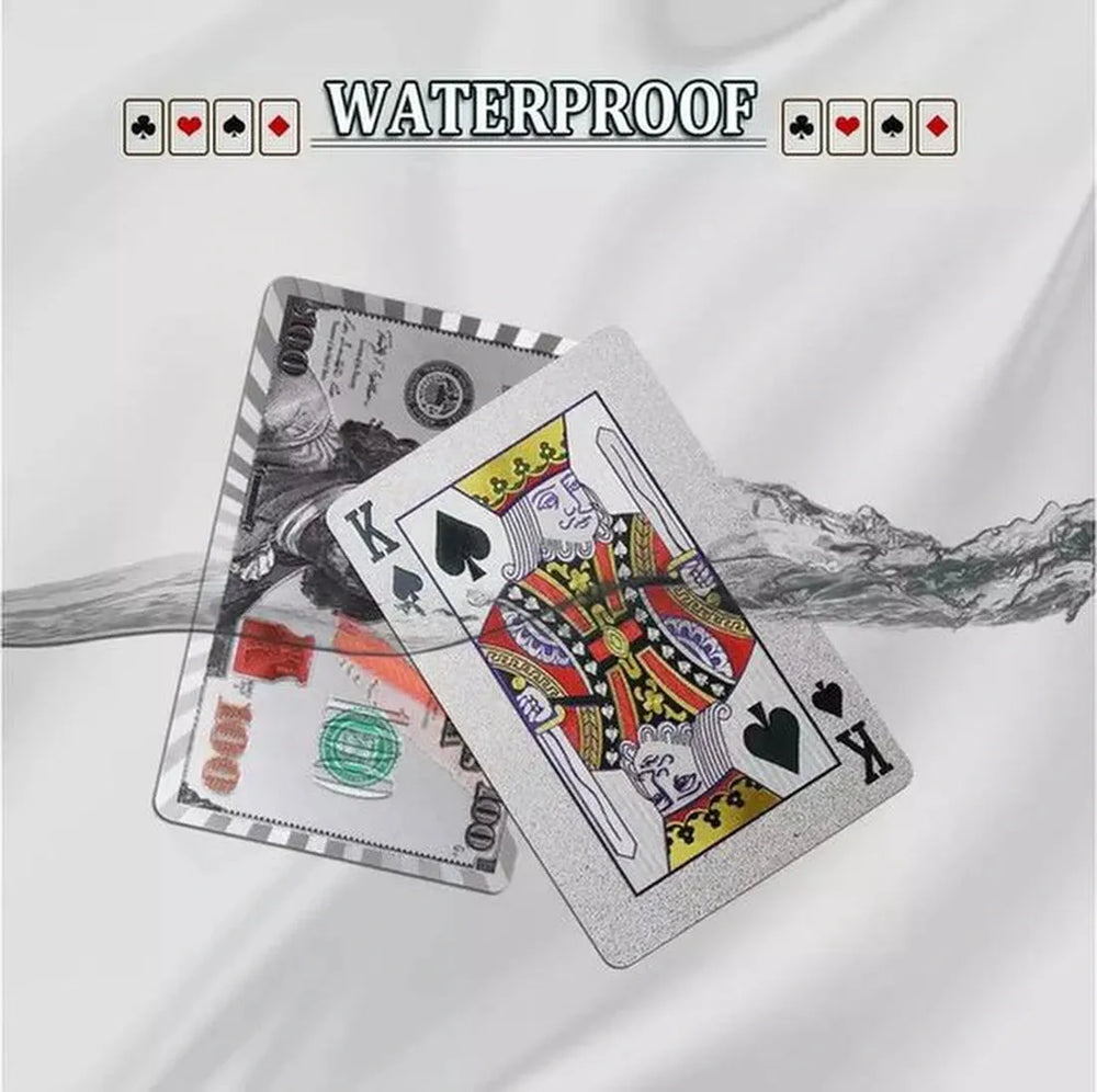Pokerkaarten – 24K Zilverfolie – Plastic Speelkaarten – Waterdicht – Cadeauset-Kaartspel-Ilumina Benelux