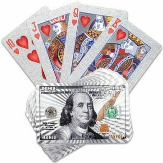 Pokerkaarten – 24K Zilverfolie – Plastic Speelkaarten – Waterdicht – Cadeauset-Kaartspel-Ilumina Benelux