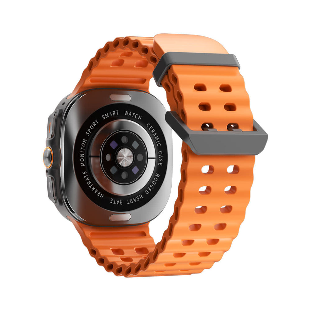 Porodo Voyager Smart Watch - with Orange band - Black-Smartwatches-Ilumina Benelux