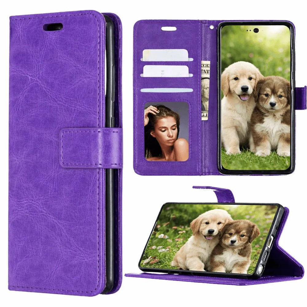 Hoesjes – Portemonnee Book Case – Pasjeshouder – Magneetsluiting – Paars-Ilumina Benelux