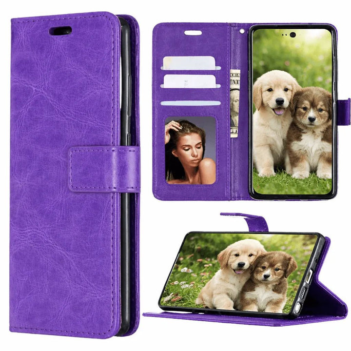 Hoesjes – Portemonnee Book Case – Pasjeshouder – Magneetsluiting – Paars-Ilumina Benelux