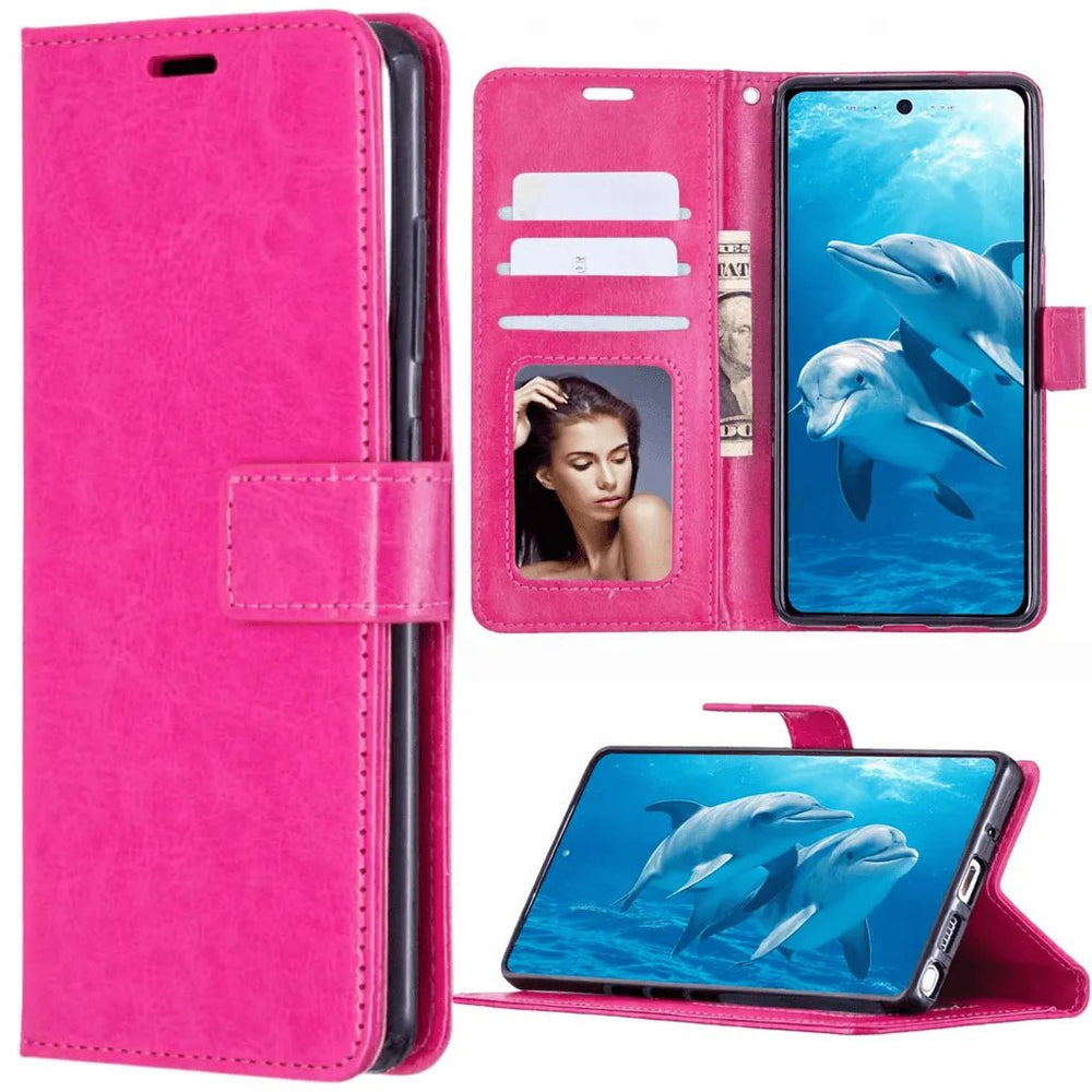 Hoesjes – Portemonnee Book Case – Pasjeshouder – Magneetsluiting – Roze-Ilumina Benelux