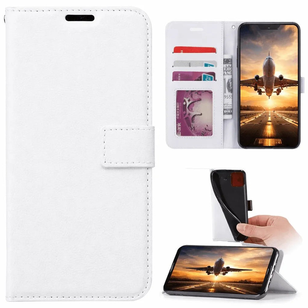 Hoesjes – Portemonnee Book Case – Pasjeshouder – Magneetsluiting – Wit-Ilumina Benelux
