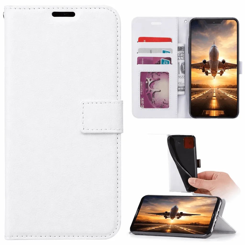Hoesjes – Portemonnee Book Case – Pasjeshouder – Magneetsluiting – Wit-Ilumina Benelux