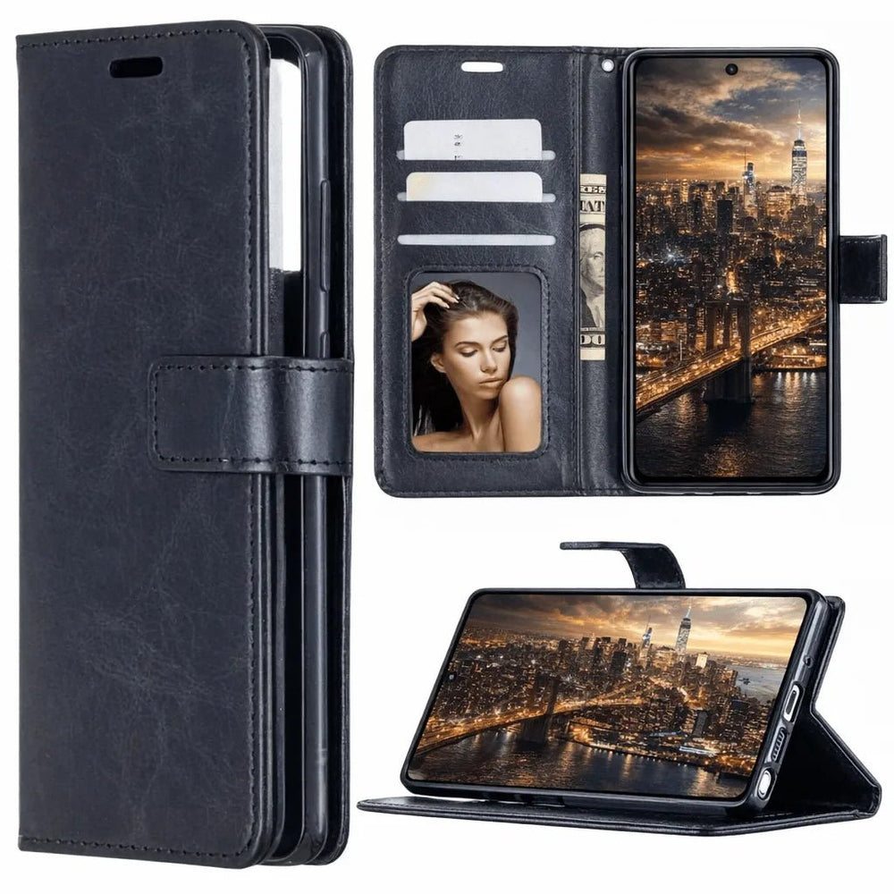 Xiaomi Redmi Note 12 4G Hoesjes – Portemonnee Book Case – Pasjeshouder – Magneetsluiting – Zwart-Ilumina Benelux