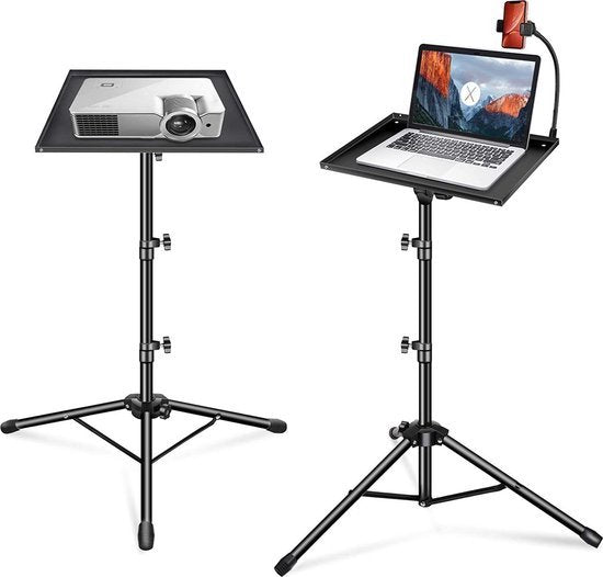 Projector statief – Verstelbaar tripod – Laptop & MacBook standaard – Met smartphonehouder en muisplaat – Zwart-Notebookstandaard-Ilumina Benelux