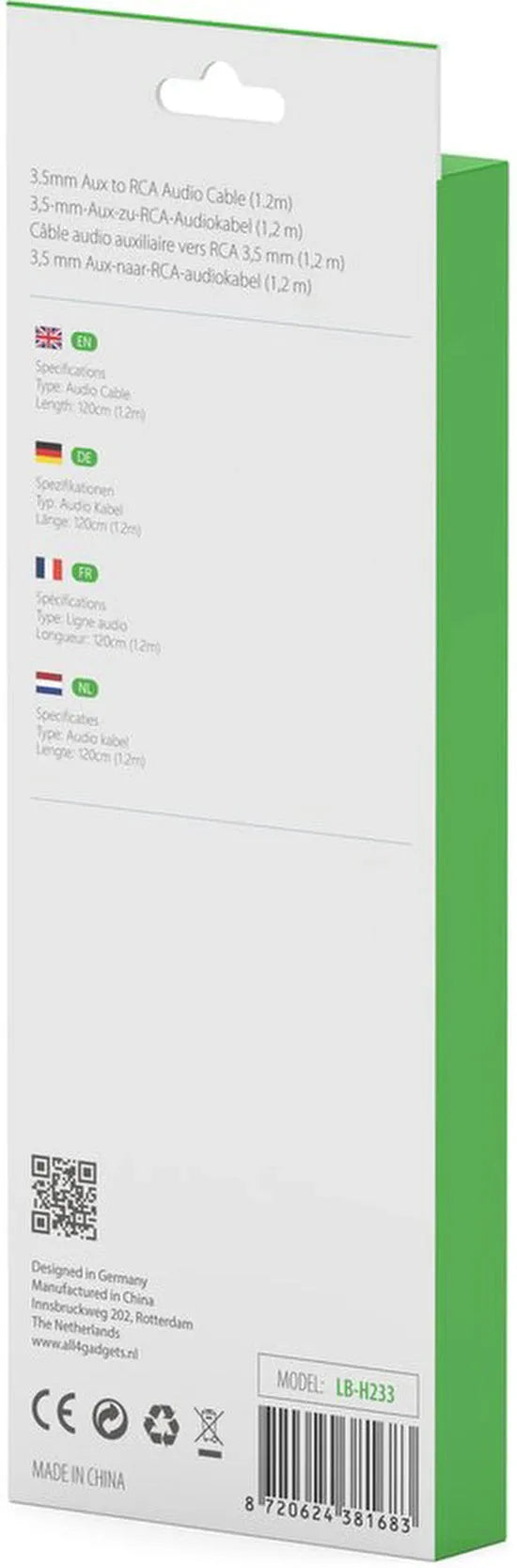 RCA Kabel – 3.5mm Jack naar 2x RCA – Stereo Audio – Voor Versterker HiFi Soundbar TV Autoradio – Zwart-Ilumina Benelux