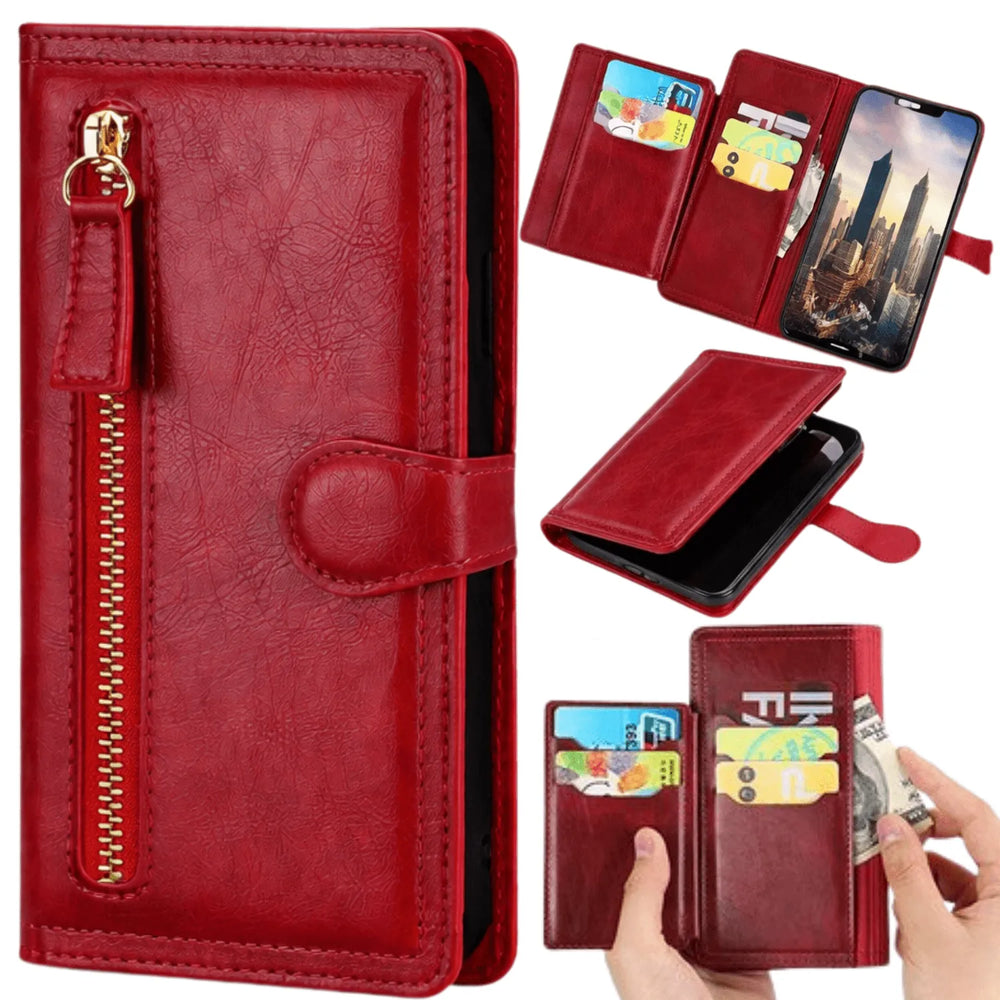 Hoesjes – Vintage Portemonnee Hoes – Pasjeshouder – Magneetsluiting – Rood-Ilumina Benelux