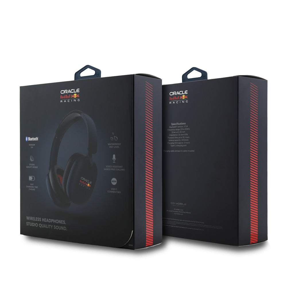 Red Bull Racing Bluetooth Headphones - Printed Logo - Navy-Headphones-Ilumina Benelux