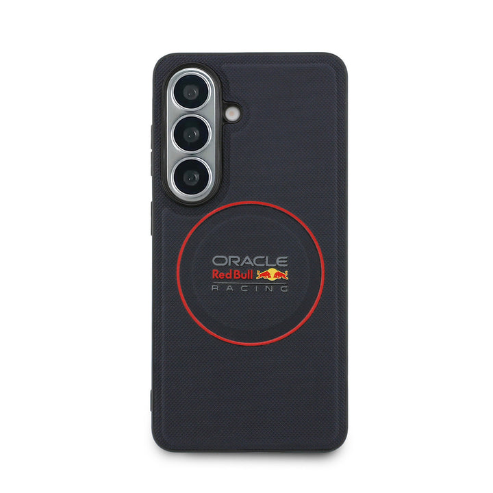 Red Bull Racing Samsung Galaxy S26 Backcover hoesje - Magsafe - Meshed PU Leather - Red Ring Logo - Navy-Hoesjes-Ilumina Benelux